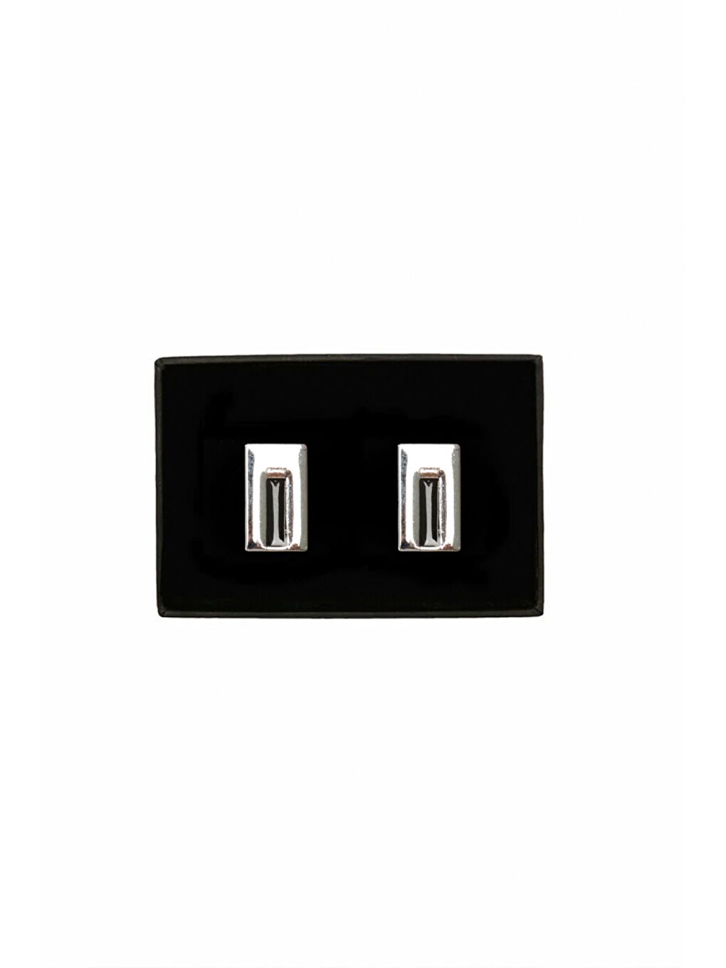 Erkek Siyah-Gri Düz Siyah-Gri Klasik Kol Düğmesi