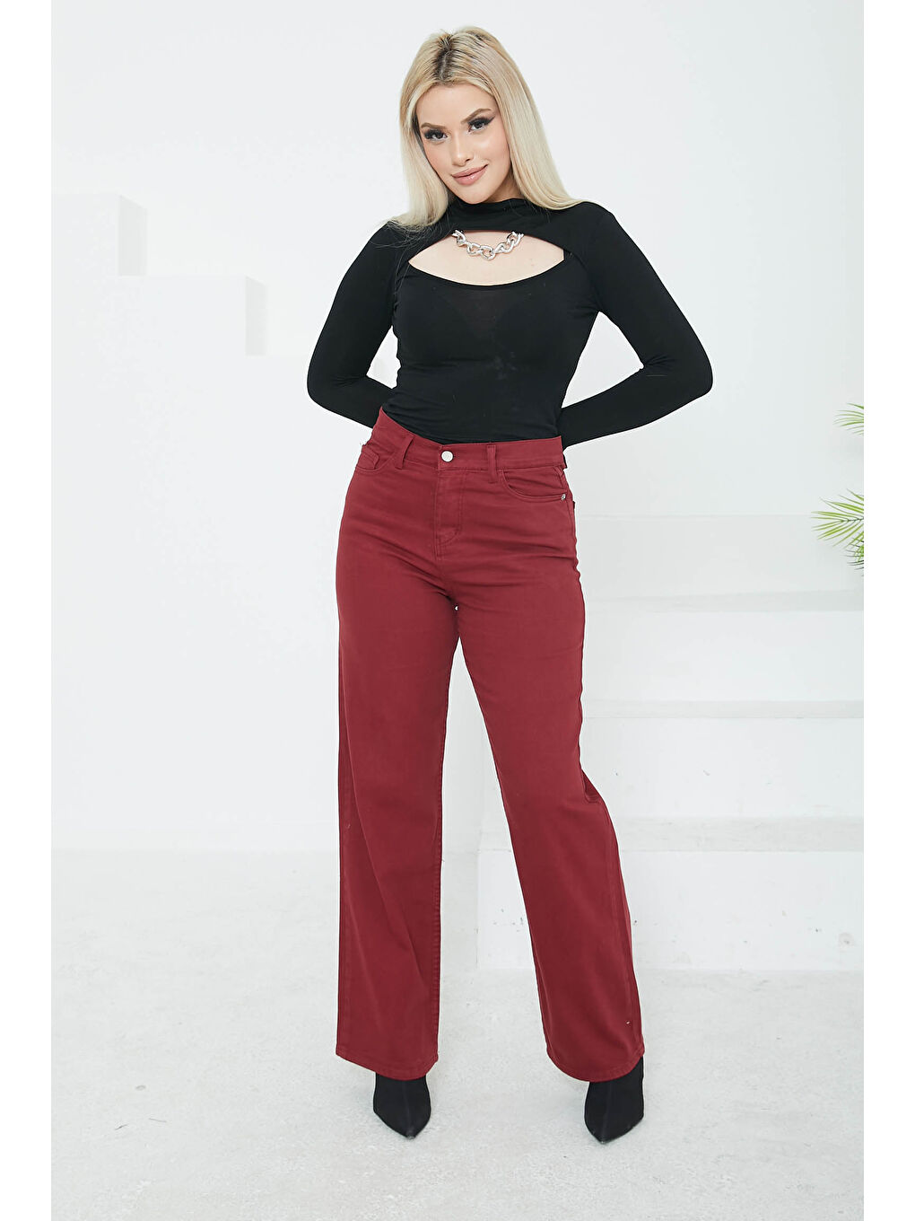 Palazzo Jean Pantolon Bordo   26615