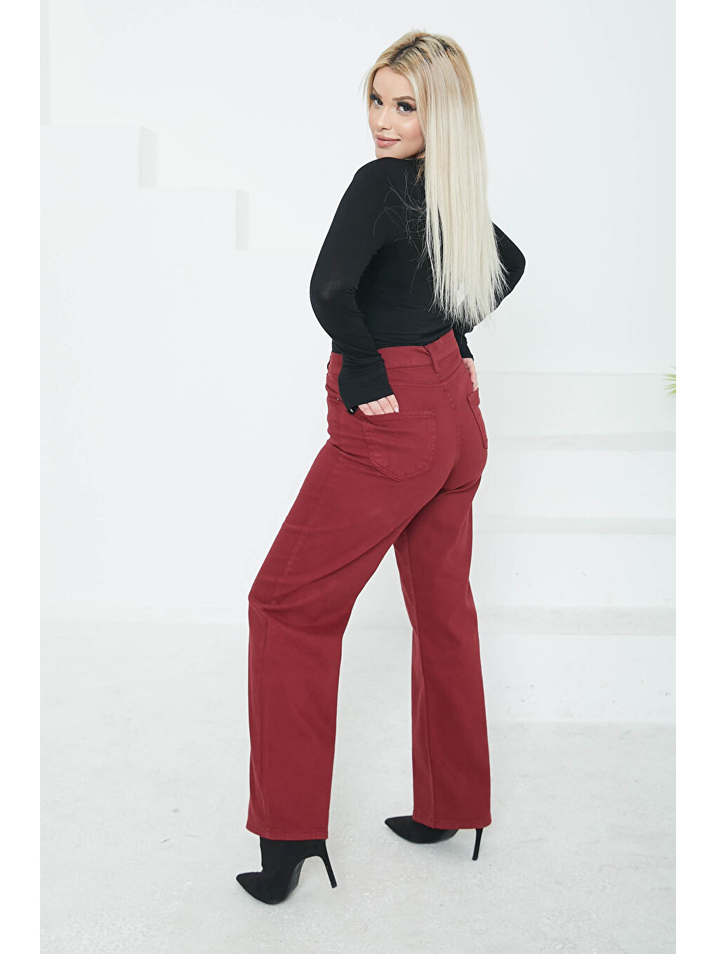 Palazzo Jean Pantolon Bordo   26615-5