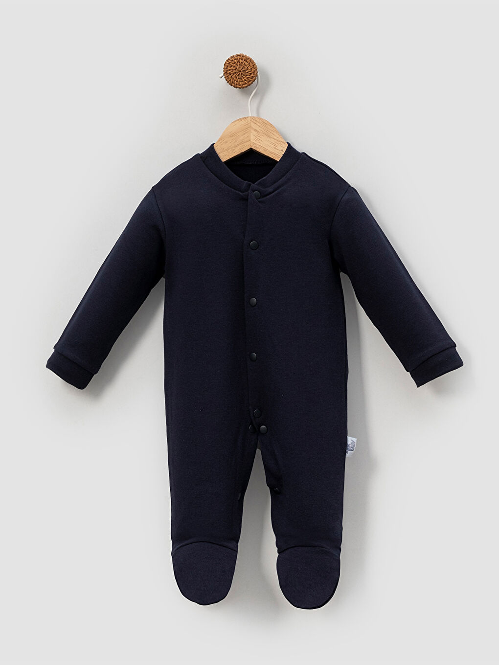Önden Çıtçıtlı Bebek Tulum Pamuk  Pratik ve Tasarım   Lacivert