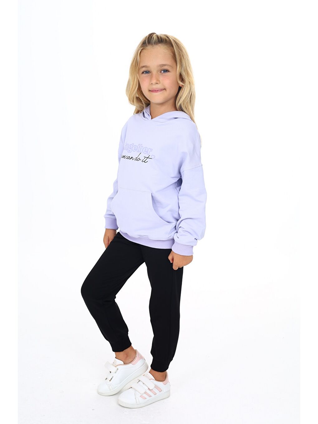 Lila Kız Çocuk Baskılı Eşofman Takım-1