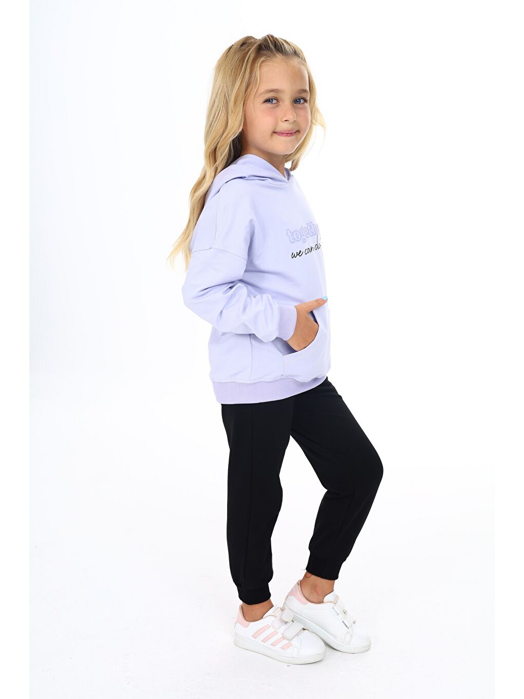 Lila Kız Çocuk Baskılı Eşofman Takım-2