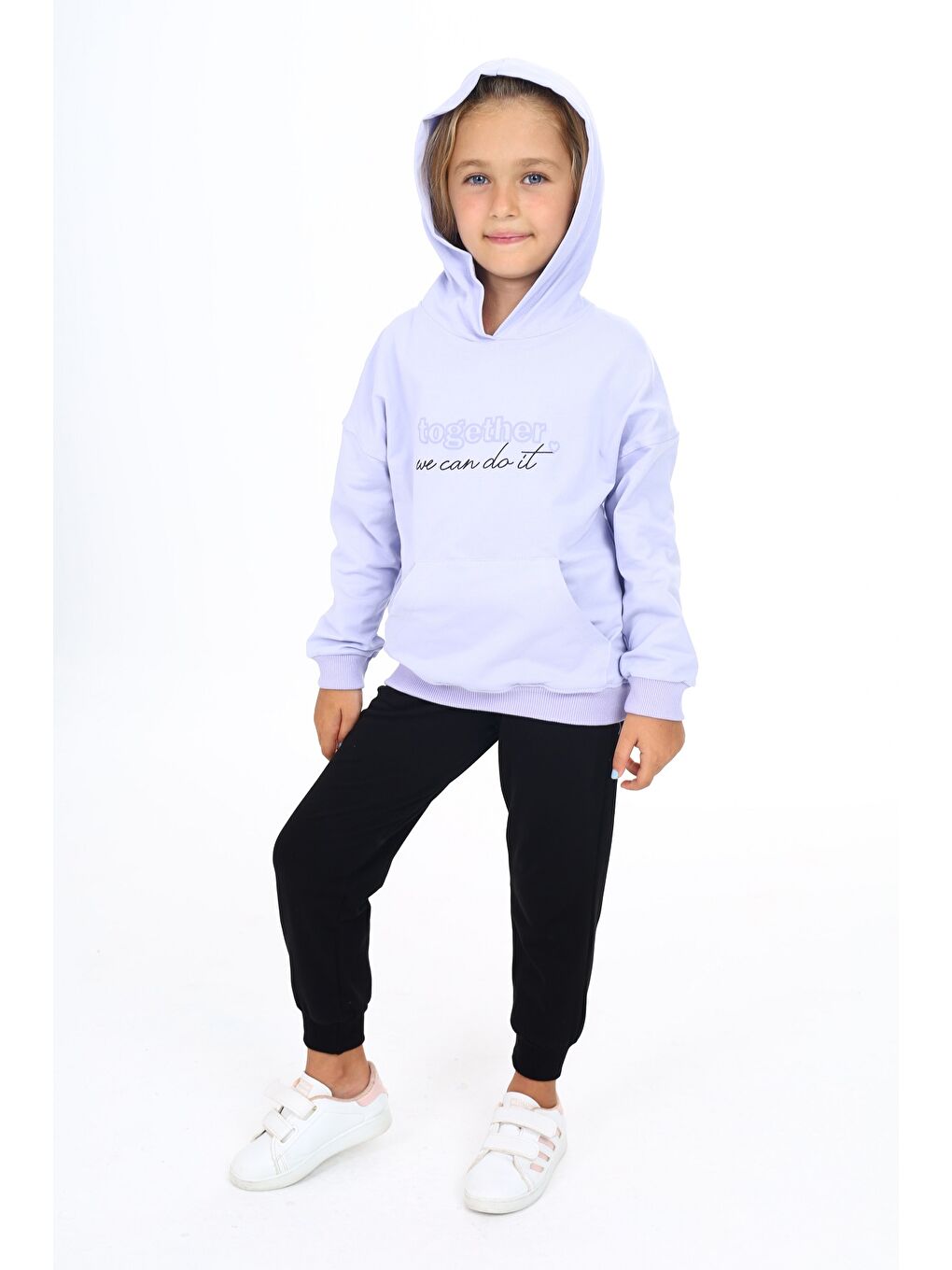 Lila Kız Çocuk Baskılı Eşofman Takım-3