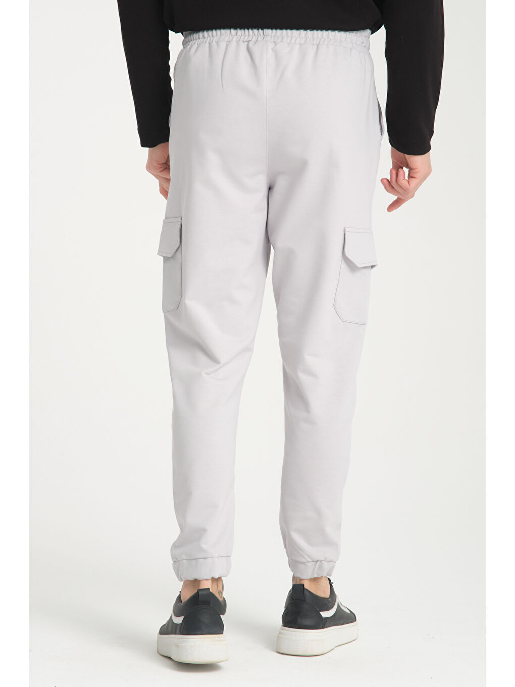 Gri Yan Kargo Cepli Kompak Erkek Pantolon 3056-3