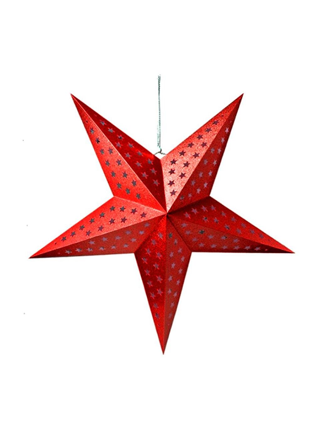 Yılbaşı Dekor Süsü Dekoratif Karton Yıldız Kırmızı 60 cm-1