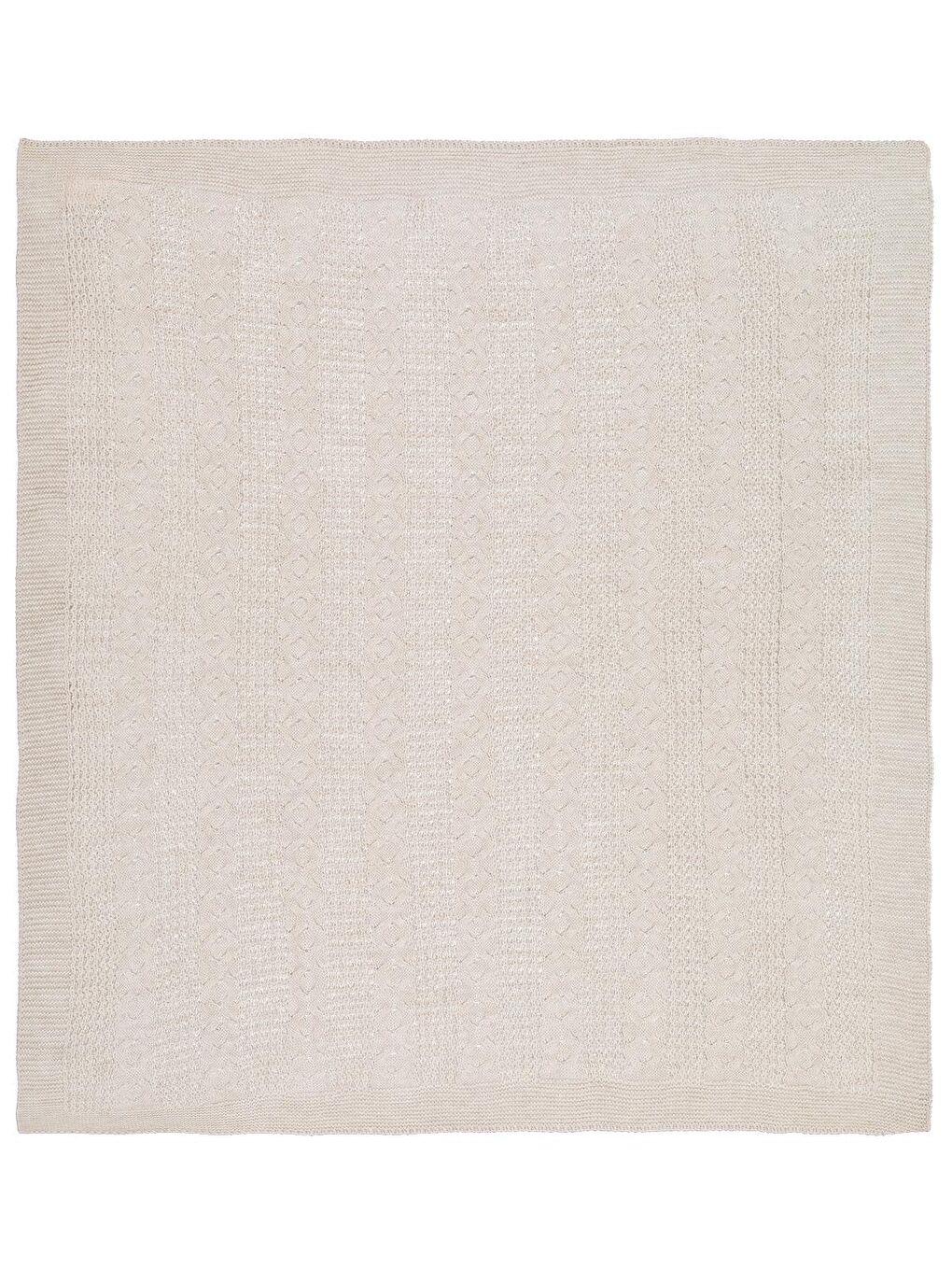 Baby Saç Örgülü Düz Battaniye - Bej Standart-1