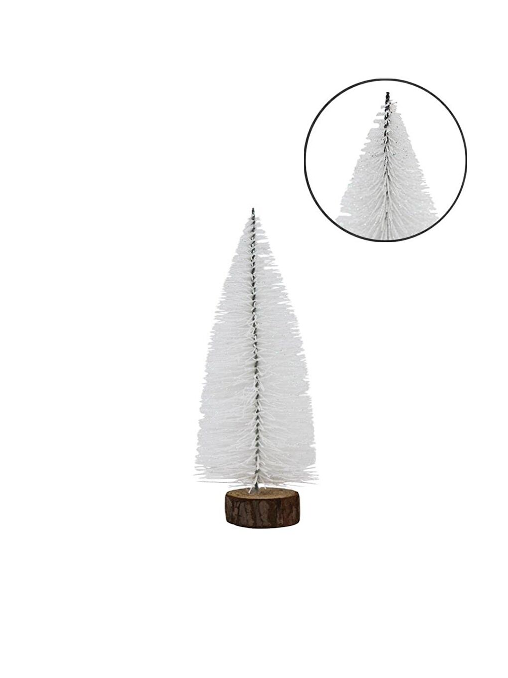 Mini Yılbaşı Ağacı Dekoratif Simli Çam Ağacı Beyaz 20 Cm-1