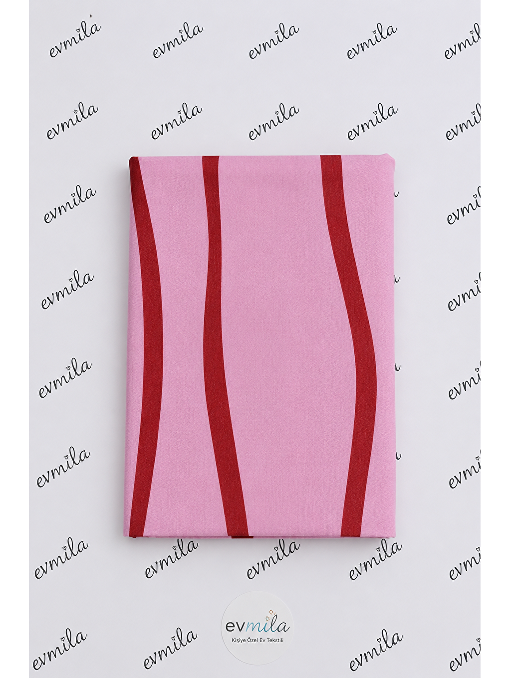 Pembe Kırmızı Düzensiz Çizgili Nevresim Seti Modern 200x220 Çift Kişilik Yorgan Kılıfı-6