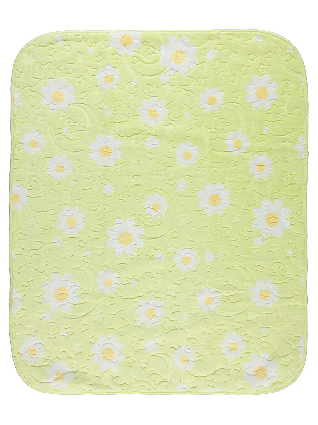 Baby Papatya Desenli Battaniye - Yeşil Standart