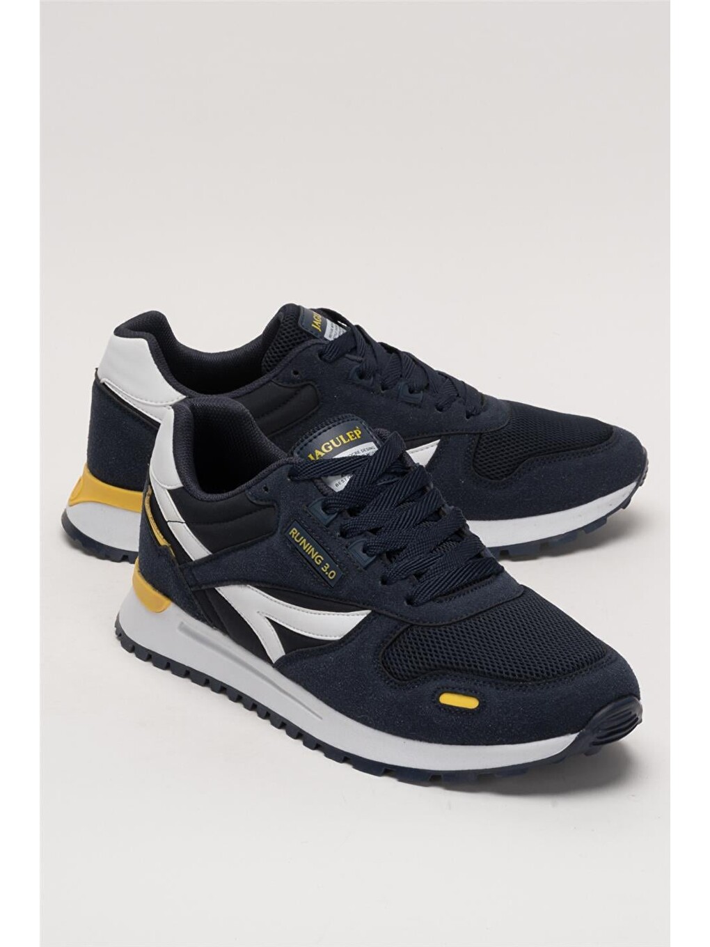 Lacivert Erkek Ortopedik Günlük Yürüyüş Koşu Sneaker Spor Ayakkabı Lacİvert - Sari-1