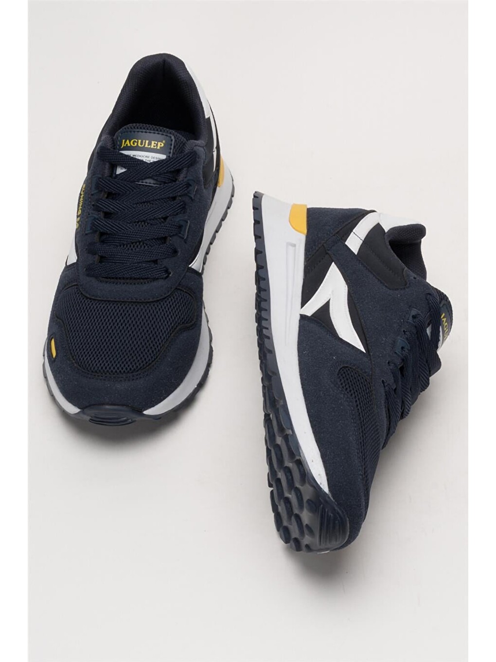 Lacivert Erkek Ortopedik Günlük Yürüyüş Koşu Sneaker Spor Ayakkabı Lacİvert - Sari-6