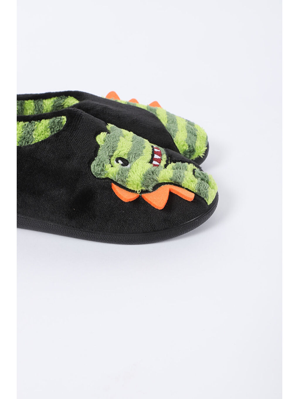 Yeşil Çocuk Kışlık Dinozor Figürlü Ev İçi Ayakkabı - Yoko-2