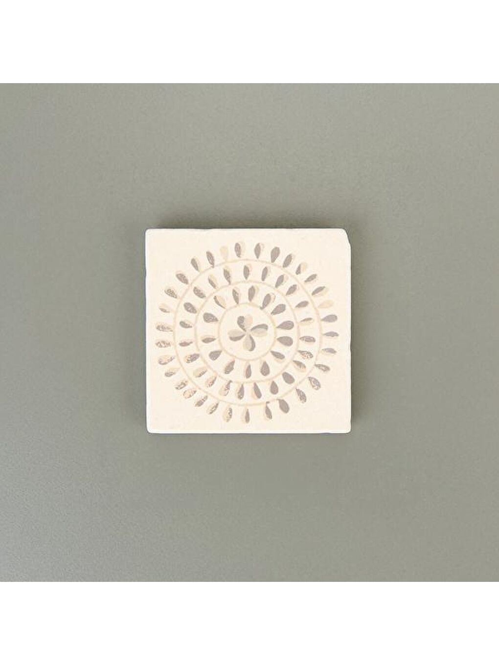 Kitchen Butas Tekli Bardak Altlığı - Bej - 10 cm-1