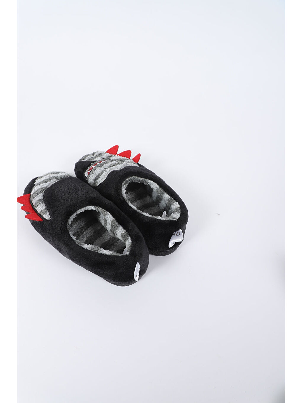 Gri Çocuk Kışlık Dinozor Figürlü Ev İçi Ayakkabı - Yoko-2