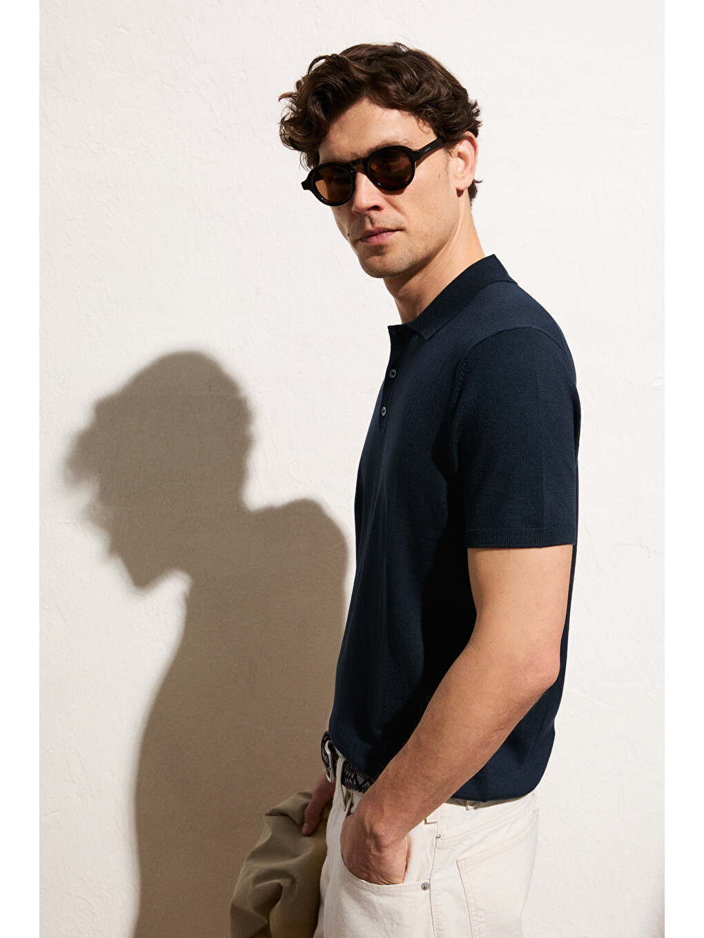 Lacivert VESTO Erkek Triko LACİVERT Polo Yaka T-shirt-3