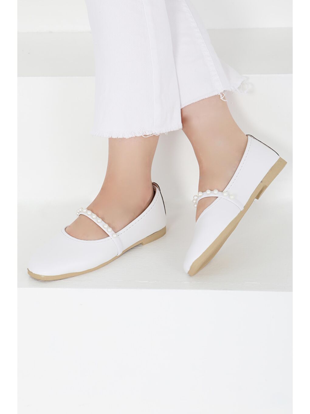 Kadın Beyaz İncili Babet - 27400-2