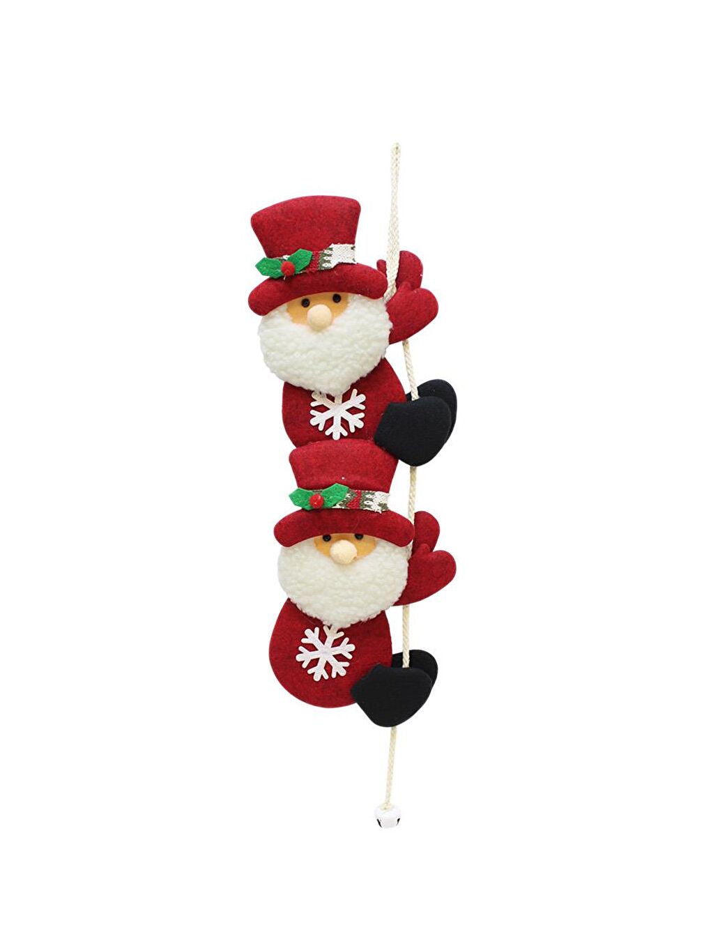 Kırmızı Yılbaşı Dekor Süsü İpe Tırmanan Noel Baba Asılabilir Dekoratif Süs 56 cm-2