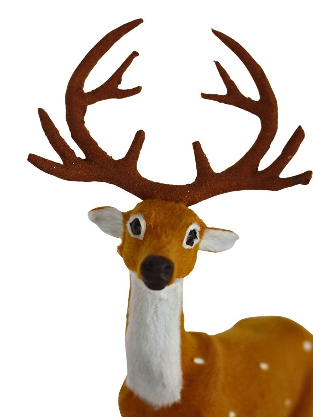 Kahverengi Yılbaşı Dekor Süsü Dekoratif Flok Kadife Kaplama Geyik 30 Cm-3