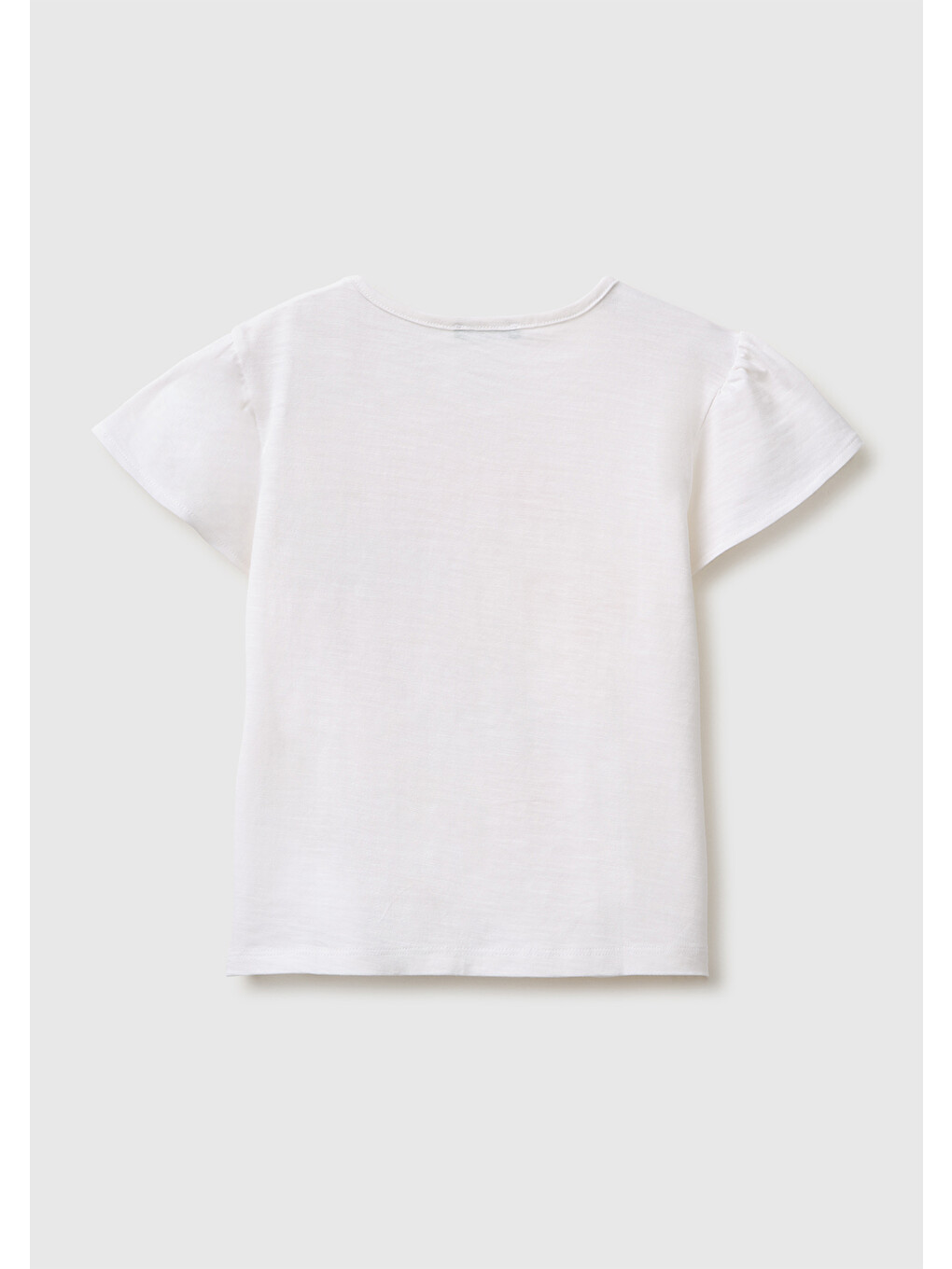 Kız Bebek Beyaz Baskı ve Püskül Detaylı Regular Fit T-Shirt-1