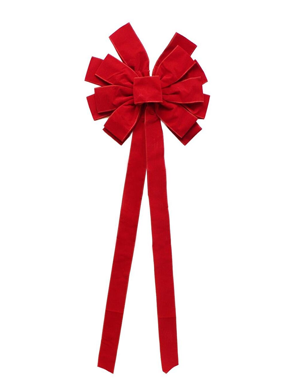 Yılbaşı Dekoratif Kadife Fiyonk Büyük Boy Kapı ve Duvar Süsü Kırmızı 32 cm-2