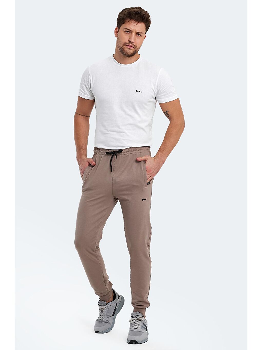 SLAZENGER Bej OLUFTEN I Erkek Eşofman Altı Taş Gri - 4