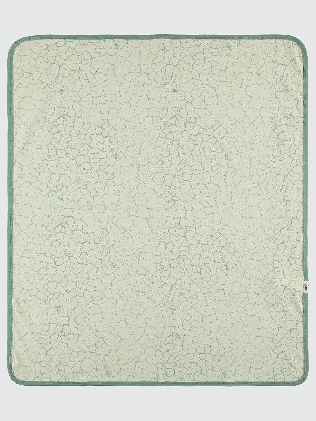 Baby Crack Pattern Baskılı Battaniye - Yeşil Standart-1