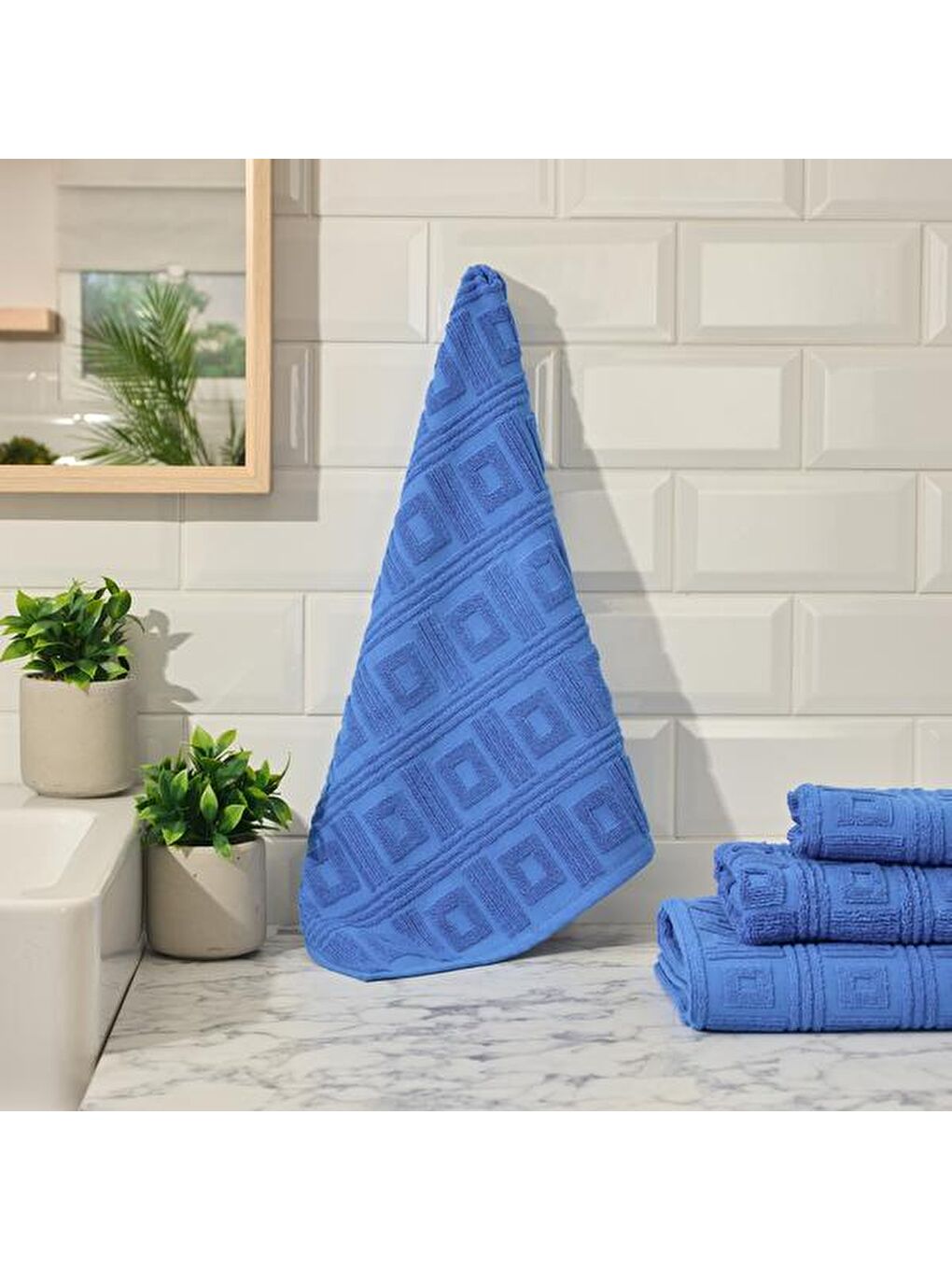 Evidea Soft Kybele Yüz Havlusu - Mavi - 50x90 cm