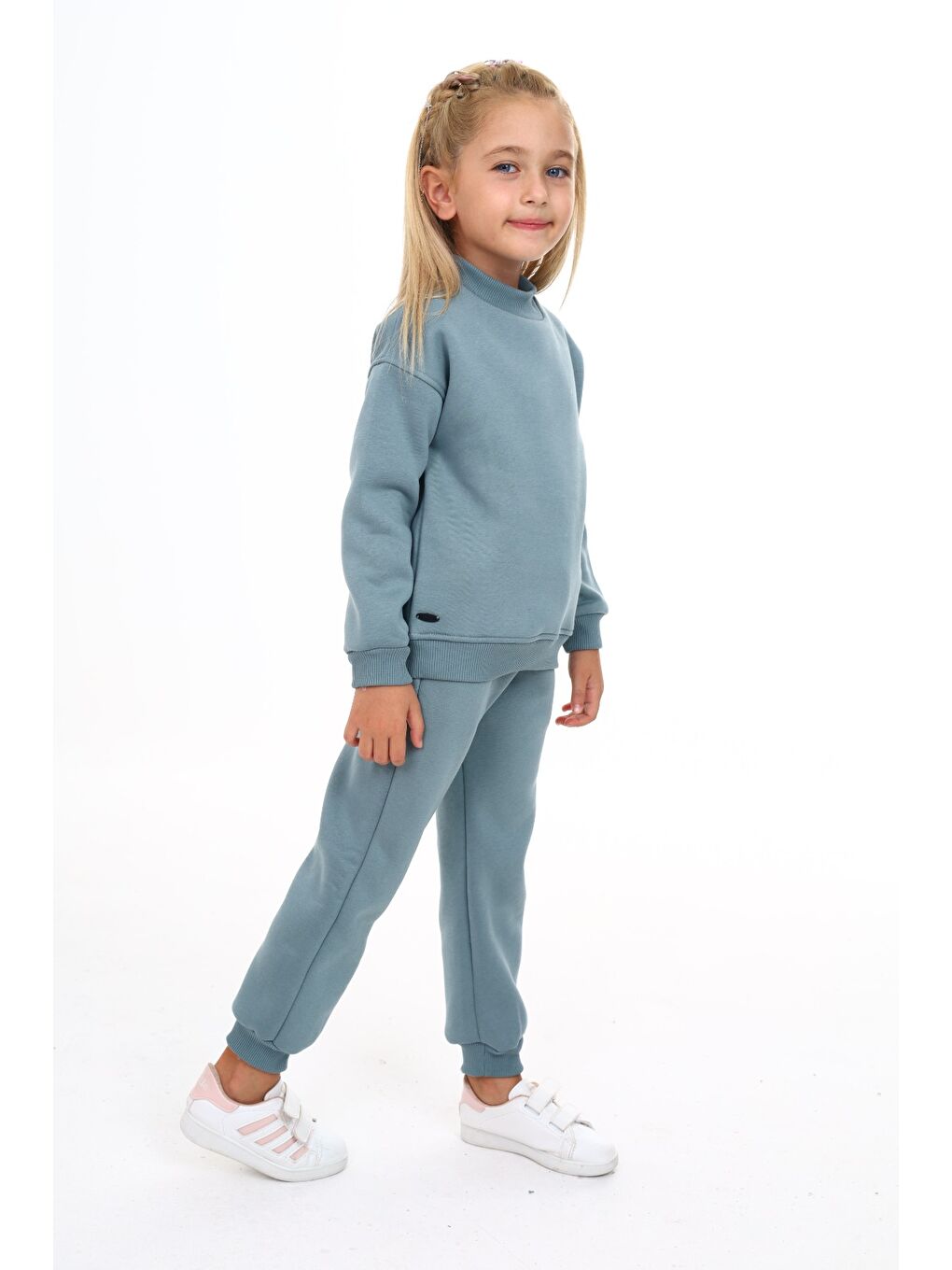 Mavi Kız Çocuk Nakışlı Eşofman Takım-5