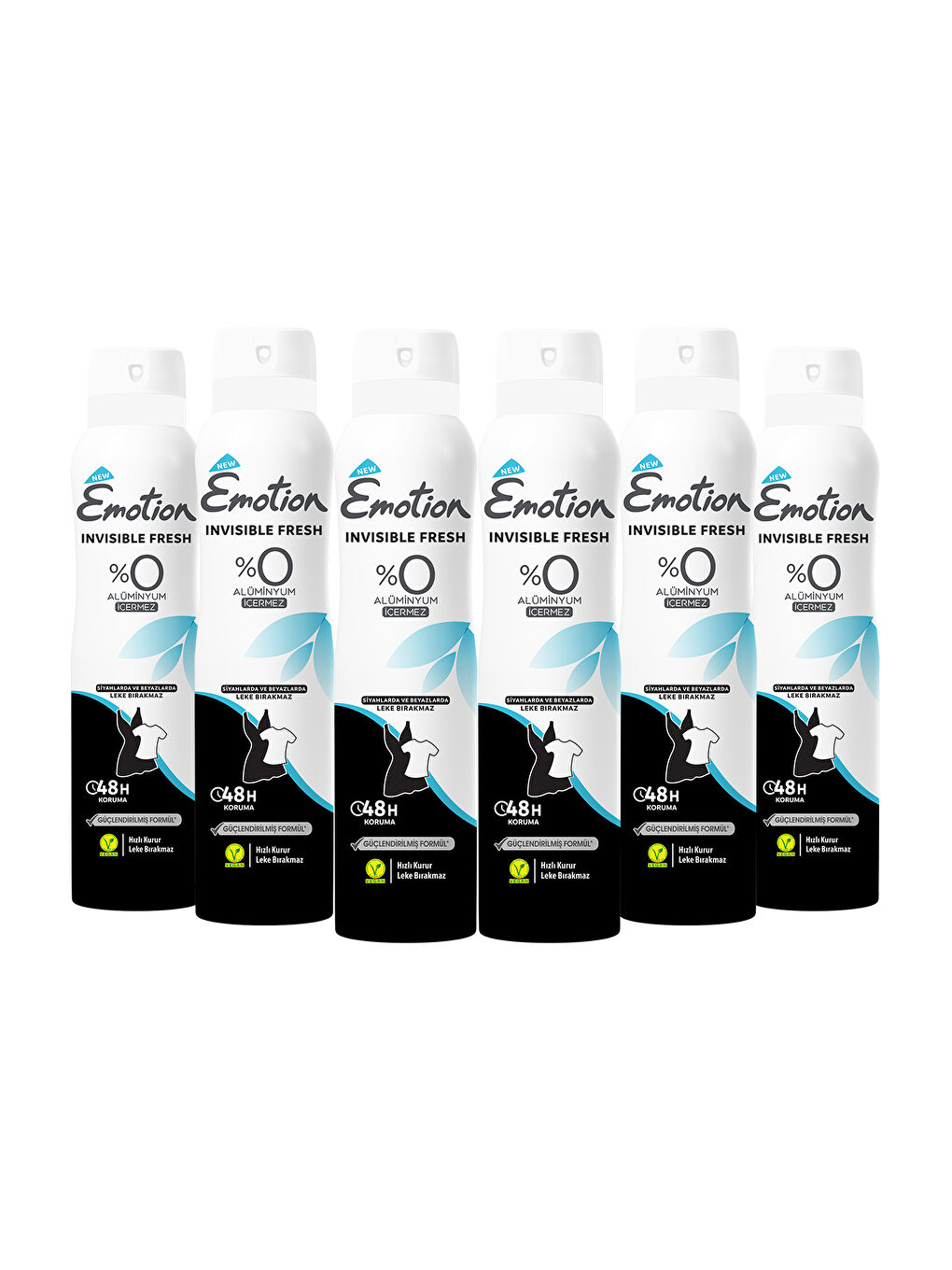 Emotion Beyaz Invisible Fresh Black & White Deodorant 6x150ml