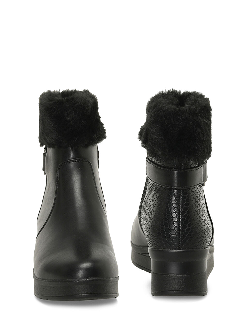 166605.Z4PR Siyah Kadın Dolgu Topuk Bot-4