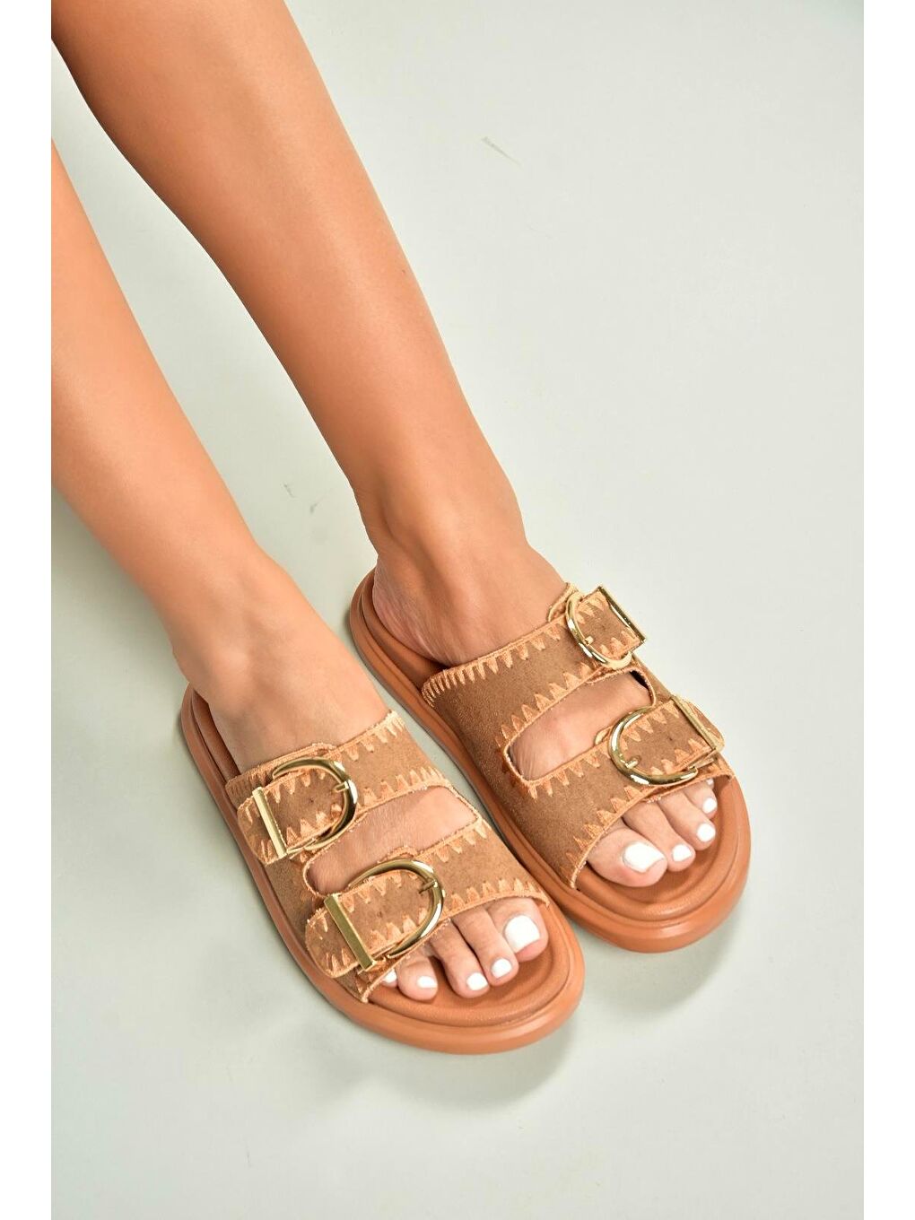 Kahverengi Taba Kadın Terlik U2671462-3