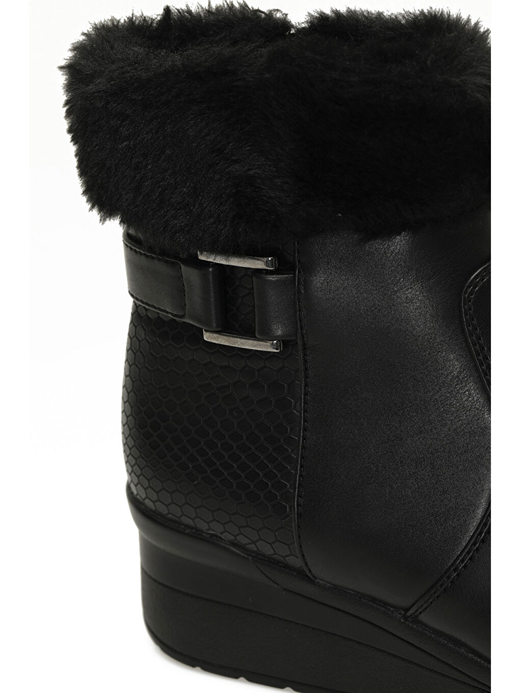 166605.Z4PR Siyah Kadın Dolgu Topuk Bot-6