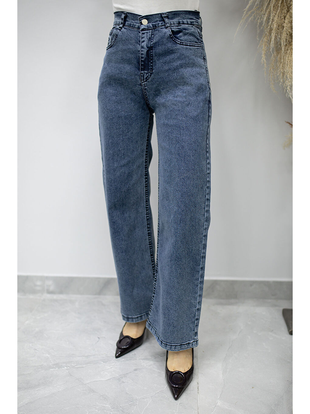 Elastanlı Cepli Jean Pantolon TSD260177 Mavi-2