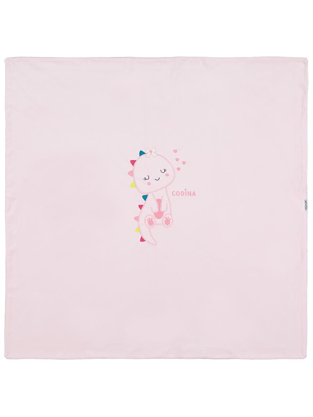 Zürafa Nakış Battaniye - Pembe Standart-1