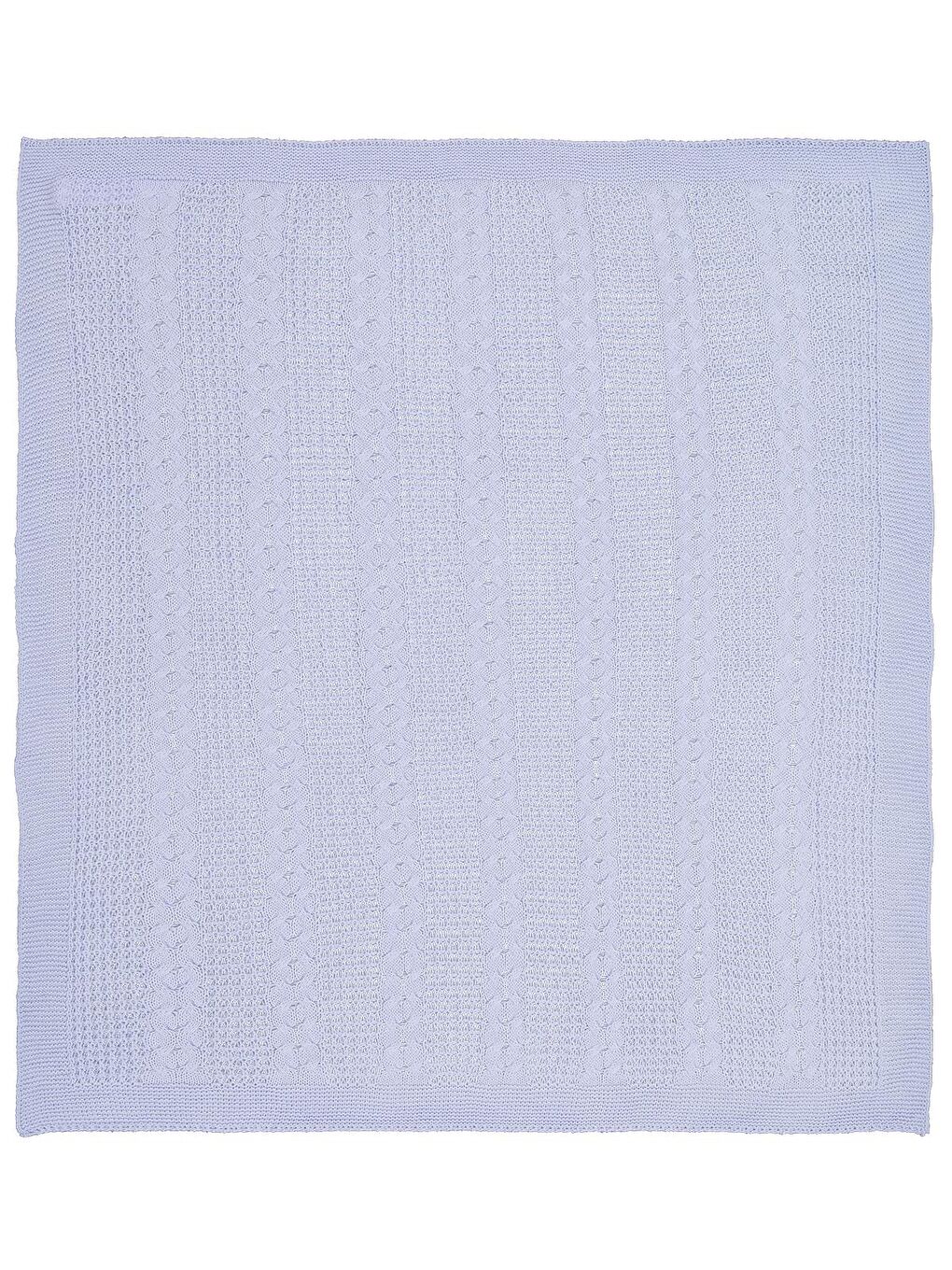 Baby Saç Örgülü Düz Battaniye - Mavi Standart-1