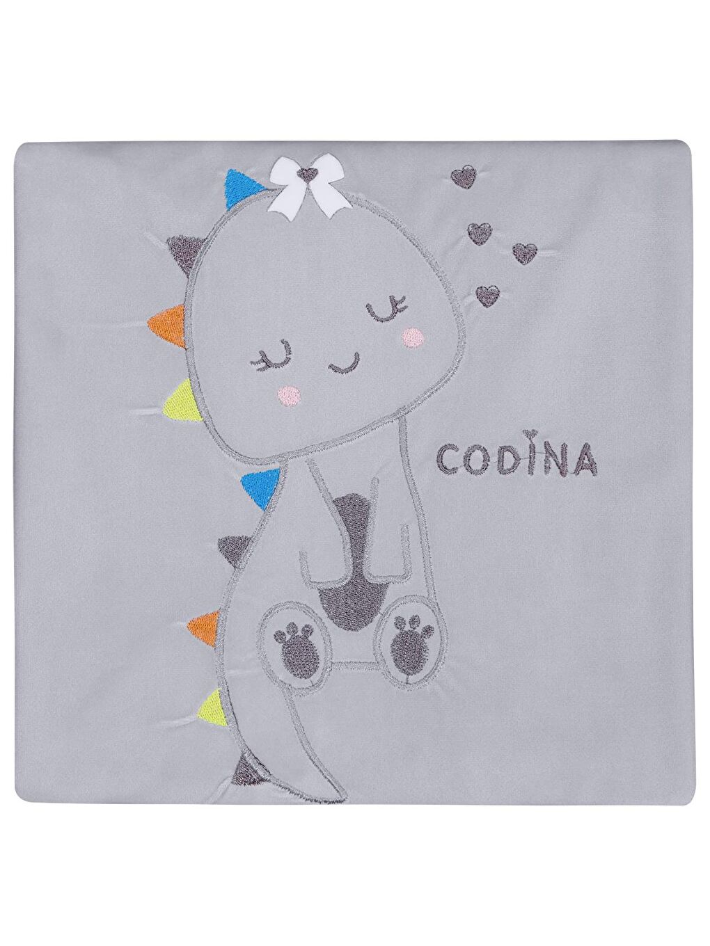 Zürafa Nakış Battaniye - Gri Standart