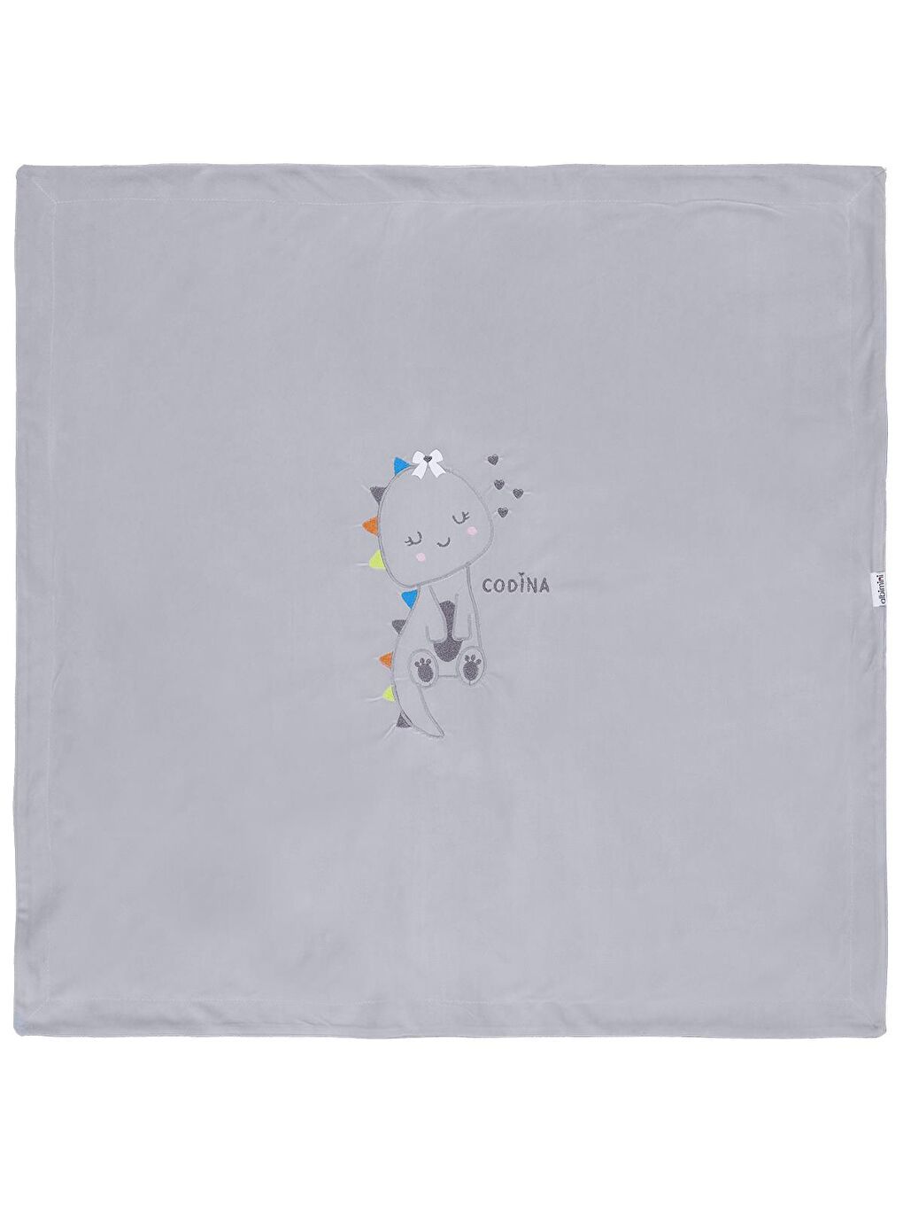 Zürafa Nakış Battaniye - Gri Standart-1