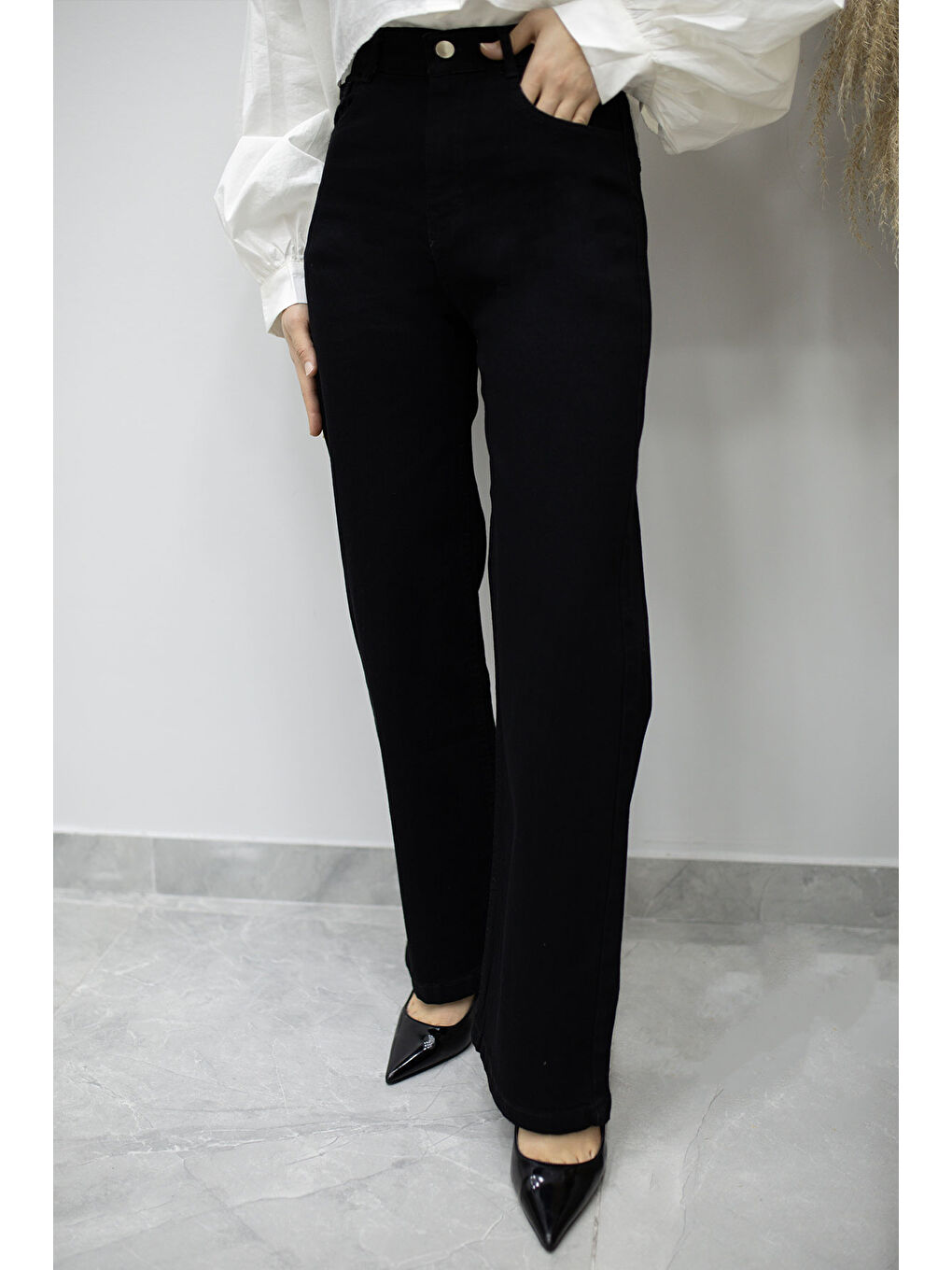 Elastanlı Cepli Jean Pantolon TSD260177 Siyah
