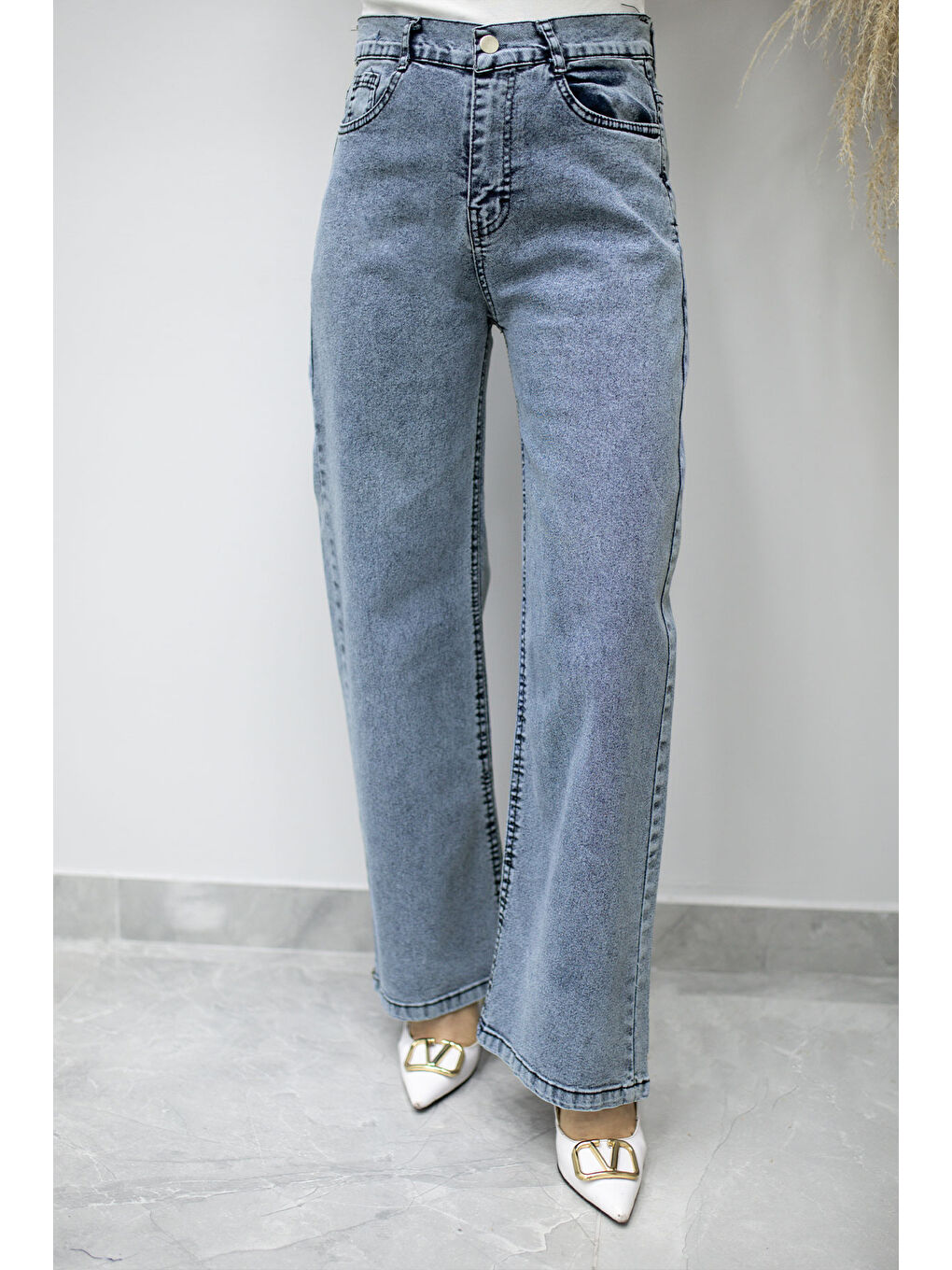 Elastanlı Cepli Jean Pantolon TSD260177 Açık Mavi-3