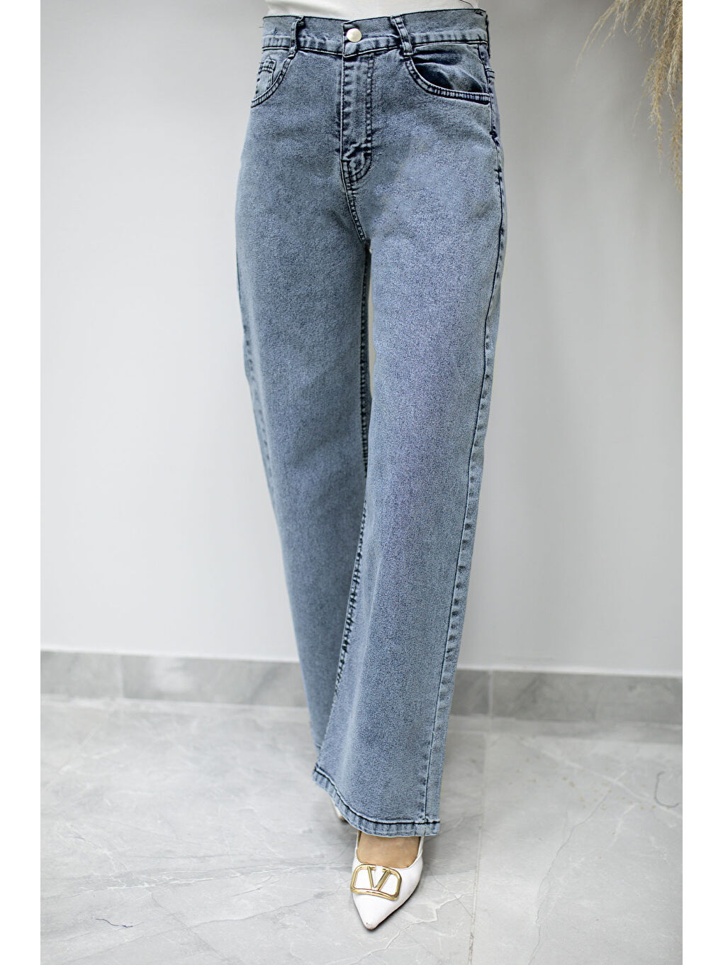 Elastanlı Cepli Jean Pantolon TSD260177 Açık Mavi-4