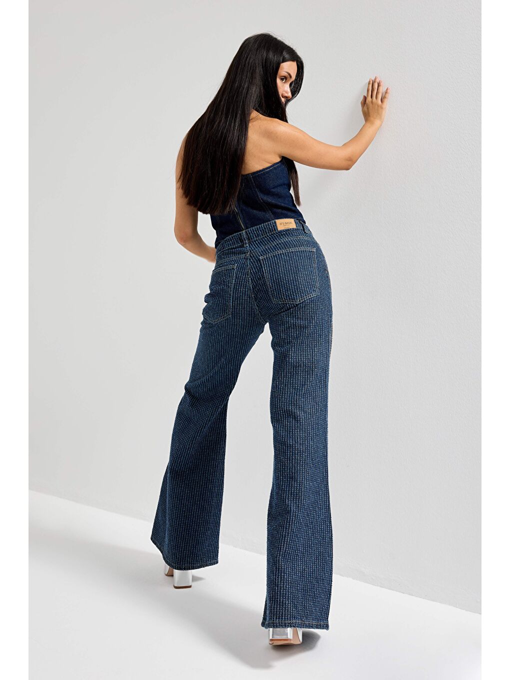 Mavi Kadın T.Kot Rengi T-1w5-7 Flare Fit Önü Parlak Taşlı Özel Tasarım Denim Jean-2