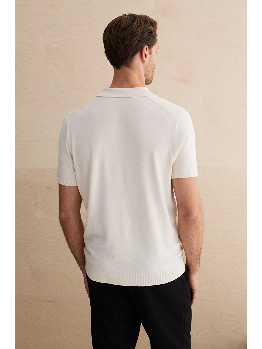 Vesto Erkek Triko Ekru Polo Yaka T-shirt-5