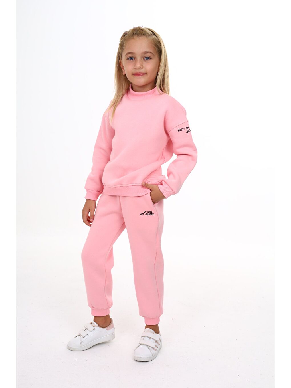 Pembe Kız Çocuk Nakışlı Eşofman Takım