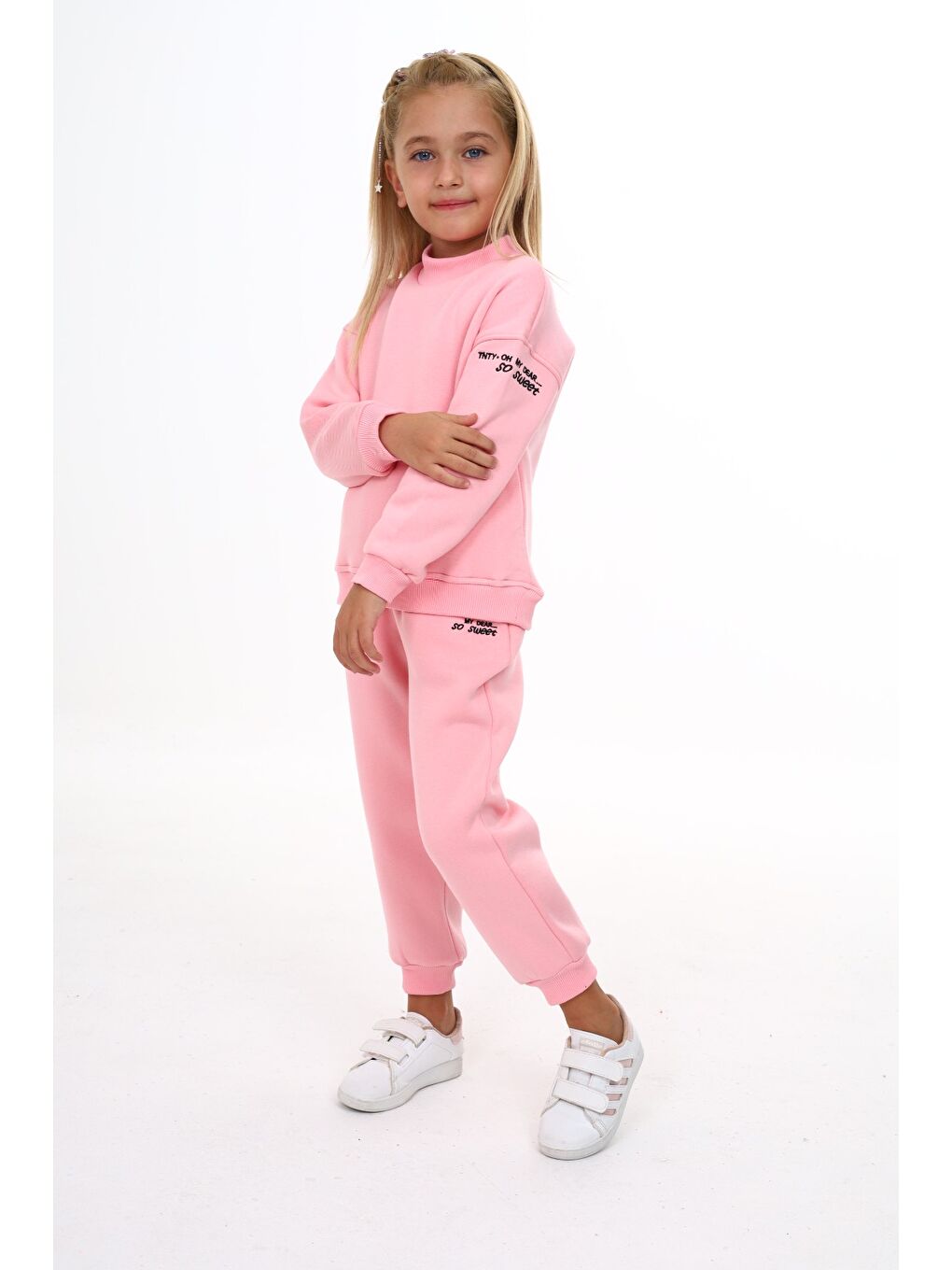 Pembe Kız Çocuk Nakışlı Eşofman Takım-2