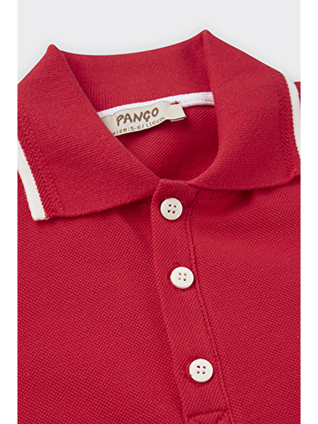 Kırmızı Erkek Çocuk Yakalı Kısa Kollu Tişört-2