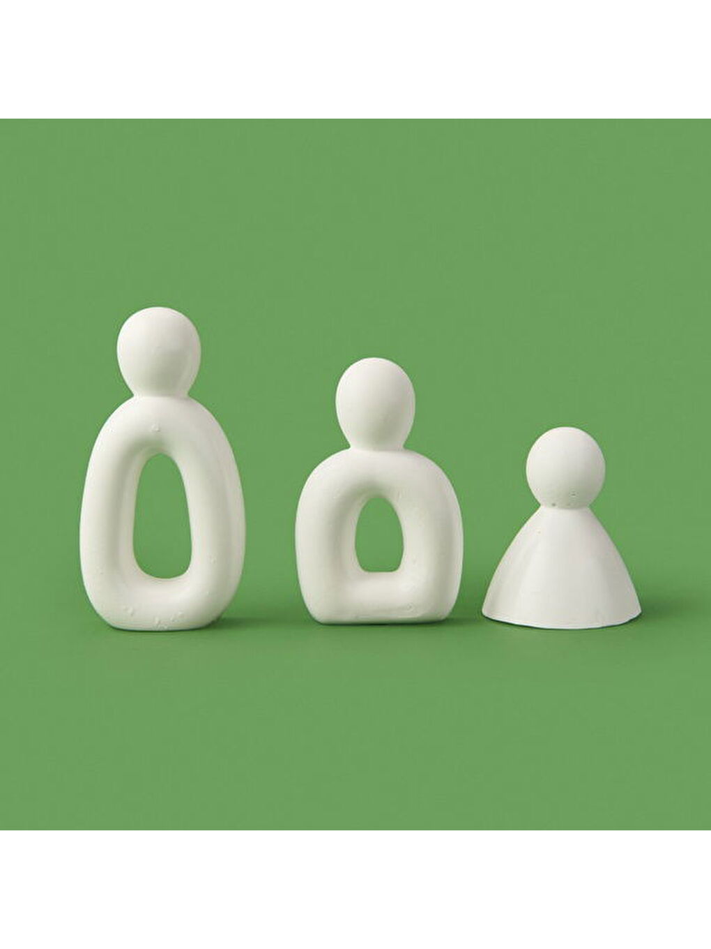 Evidea Deco 3'lü Family Obje - Beyaz