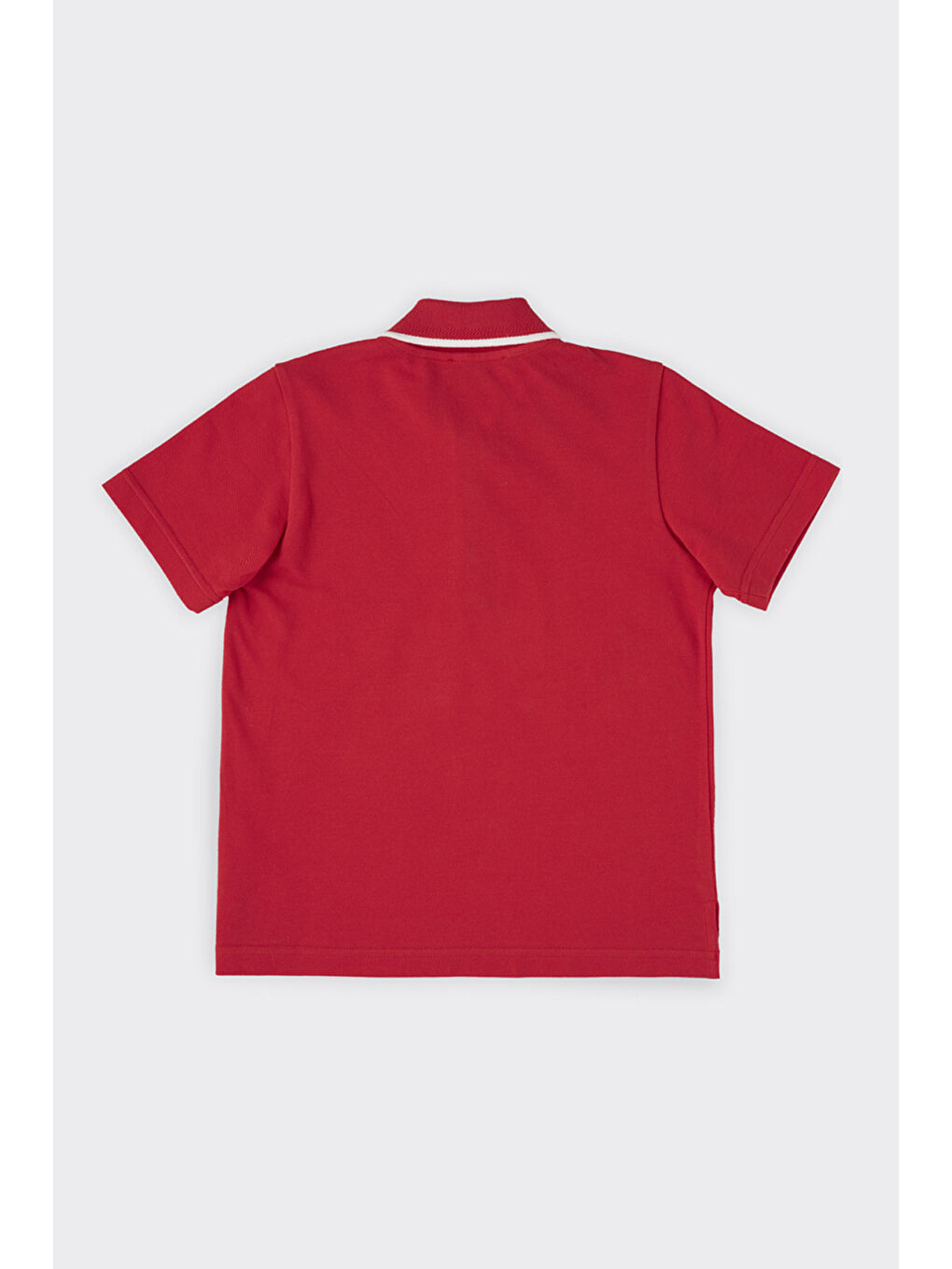 Kırmızı Erkek Çocuk Yakalı Kısa Kollu Tişört-1