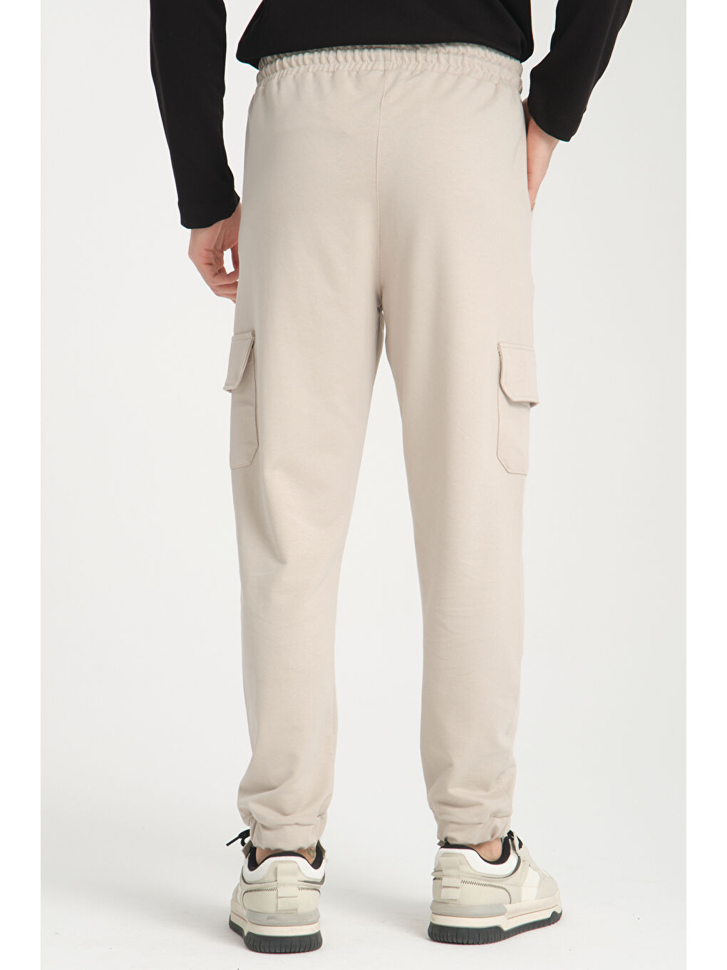 Bej Yan Kargo Cepli Kompak Erkek Pantolon 3056-3