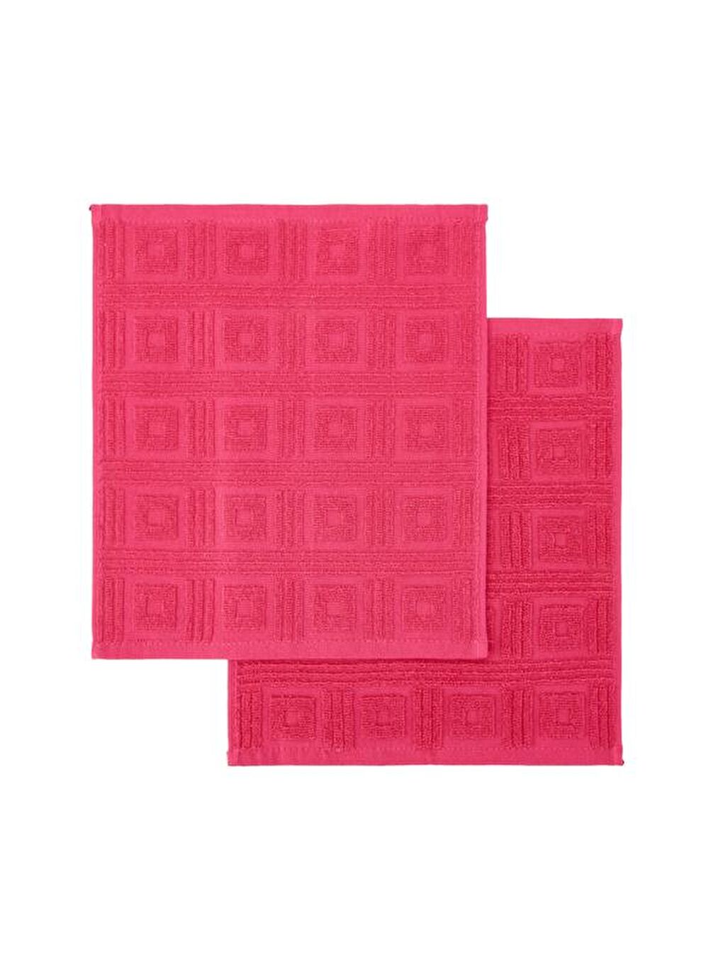 Soft Kybele 2'li Havlu Seti - Fuşya - 30x30 cm