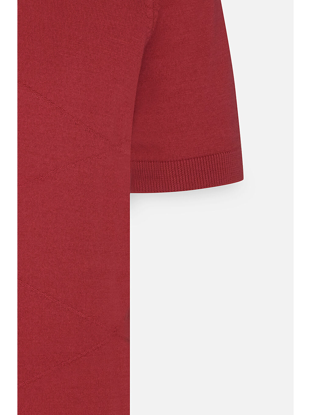 Erkek Bordo %100 Pamuk Standart Fit Normal Kesim Jakarlı Kendinden Desenli Polo Yaka Triko Kazak-7